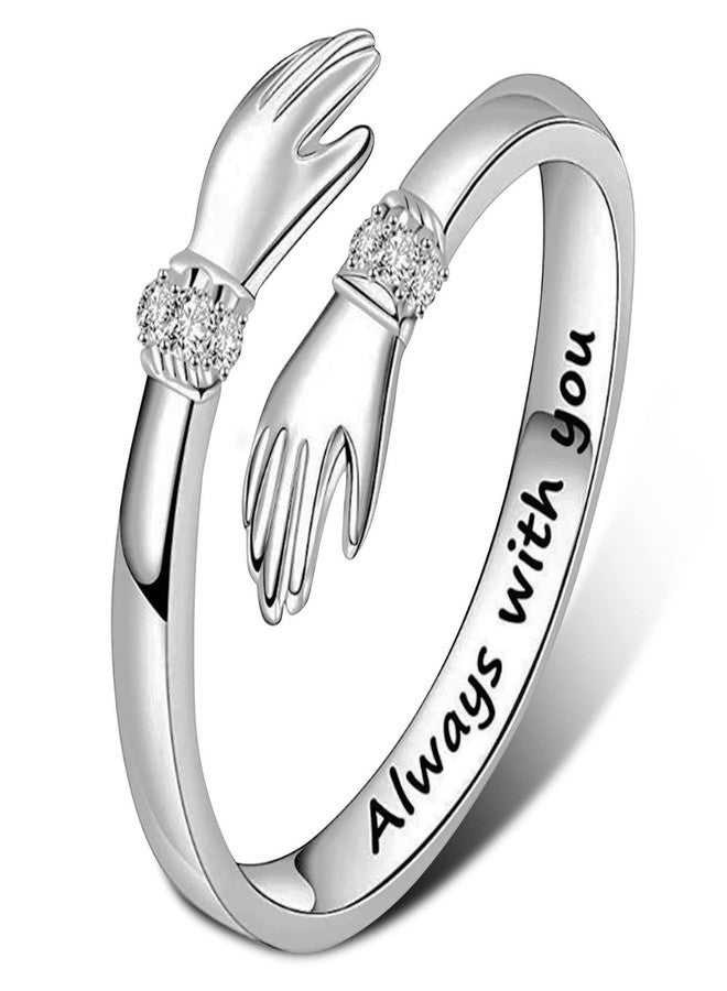 YZYDF Hug Rings Adjustable Open Ring Women Temperament Personality Creative-Love Hug Ring for Lover Daughter Jewelry - Image 1